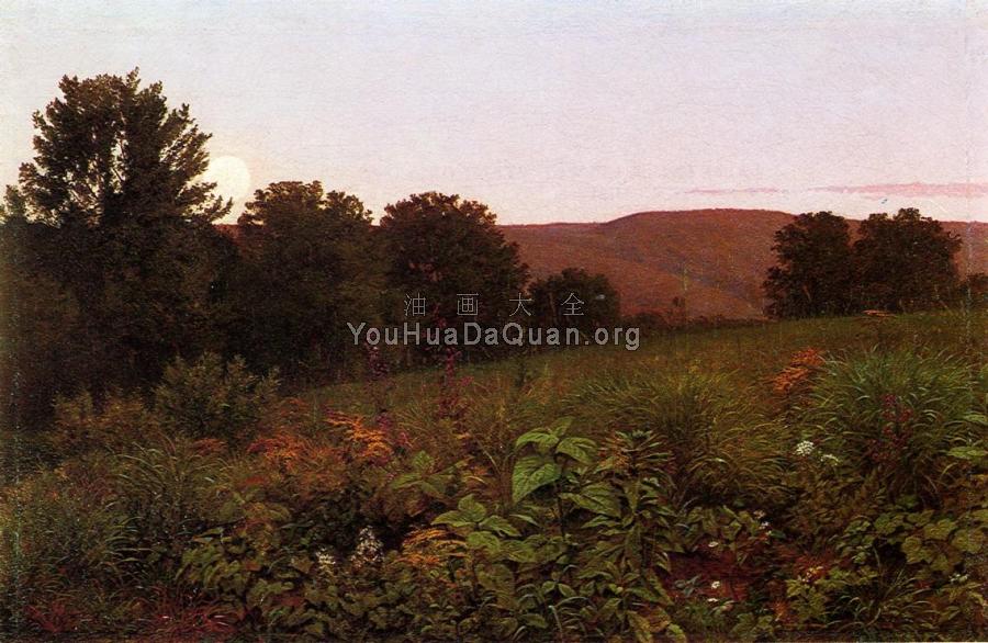 Sunset on the Meadow - 威廉·特罗斯特·理查兹